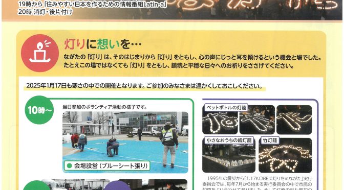 2025年1月25日「らの会わぃわぃbyネットワークながた」第95回「第27回1.17KOBEに灯りをinながた」